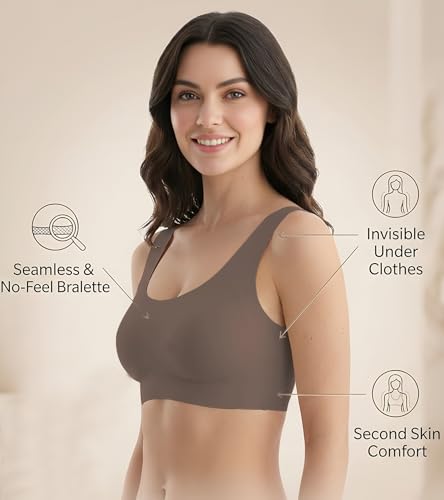 Image of DClub Comfort Revolution Seamless Bra Easy lite Full-Coverage Wireless Everyday Bra with CloudSoft Comfort with Removable Pad.