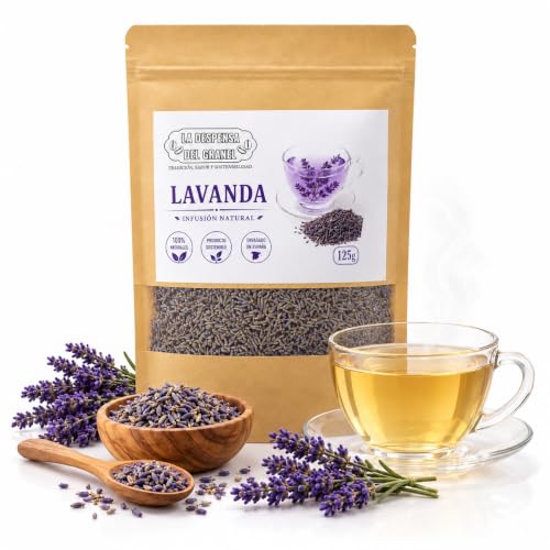 LA DESPENSA DEL GRANEL Lavanda para Infusión Natural 100% Pura | Flores Secas de Lavanda Premium | Té e Infusiones Relajantes | Aroma Floral Intenso | Sin Aditivos ni Conservantes | 125 g LA DESPENSA DEL GRANEL Lavanda para Infusión Natural 100% Pura | Flores Secas de Lavanda Premium | Té e Infusiones Relajantes | Aroma Floral Intenso | Sin Aditivos ni Conservantes | 125 g
