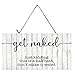 Twisted R Design Funny Bathroom Wall Sign (Black & White Get Naked)