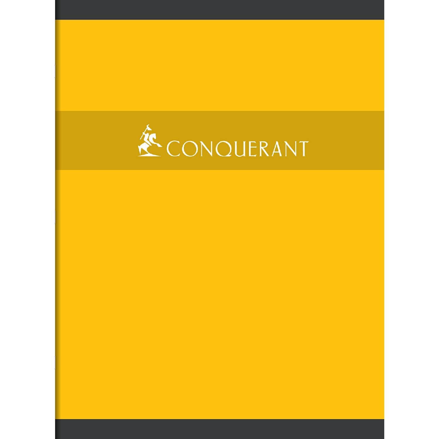 CONQUERANT Lot de 10 Cahiers piqué 24 x 32 cm 192 pages 70g grands carreaux coloris aléatoires