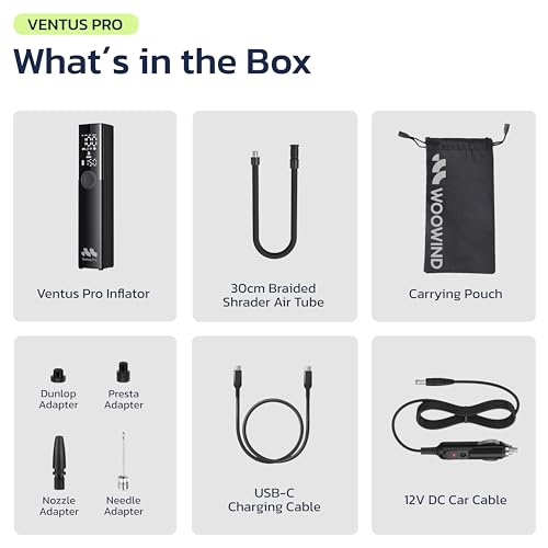 Woowind Premium Tyre Inflator Portable Air Compressor, 2X Faster, Electric Pump, 150PSI/10.3BAR Air Pump for Car Tyres with 12V DC Cord for 4x4 & Off-Road Tyres, Auto Shut-Off - Image 9