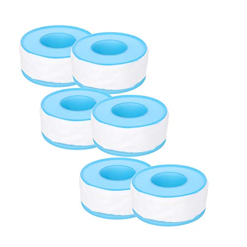 Othmro 6Pcs PTFE Pipe Sealant Tape 18mmX20mX0.1mm Plumbing Tape Pipe Tape Industrial Thread Sealants Teflon Tape Plumbers Tape Seal Tape for Plumber Pipe Thread Seal White Blue