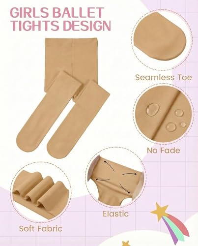 Image of leg elegant Ballet Footed Dance Tights for Toddler and Kids Girls 50D