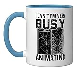 3d Animator Job Animate Key Frames Rendering Animation Ceramic Mug, Blue/White