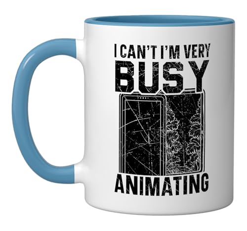 3d Animator Job Animate Key Frames Rendering Animation Ceramic Mug, Blue/White