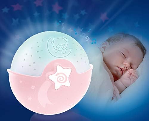 Infantino Soothing Light & Projector pink - Projecto Lamp, 3-in-1 scalable projector - Baby cry detector and starry sky projector with melodies and nature sounds