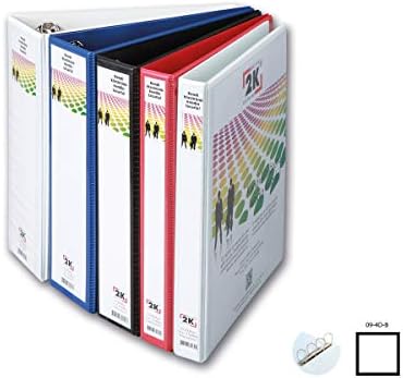2K 904B Klasör A4 PVC/Plastik Tanıtım/Sunum/Prezentasyon/Arşiv Dosyası 9 cm. Sırt 4 Halka D Mekanizma Kutu İçin 6 Adet, Beyaz - Görsel 4