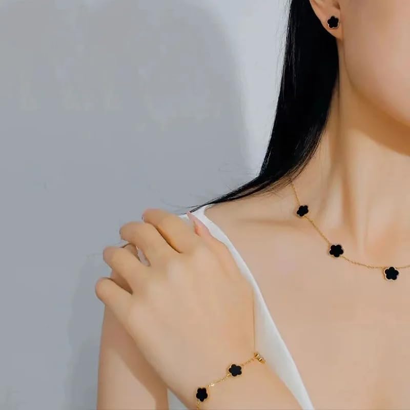 18K Gold Plated Four Leaf Clover Necklace For Women Four Leaf Clover Necklace Flower Lucky Pendant Dainty Jewelry - Image 5