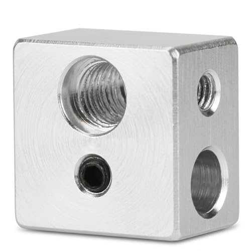 Topiky 3D Printer Accessory,MK10 Extruder Hotend Heater Block,Professional 20x20x13mm Aluminum M7 Thread Heatbreak Fast 