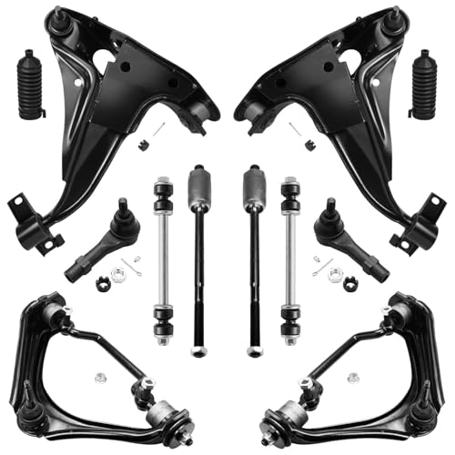 Detroit Axle - 4.0L Front End Suspension Kit for 2002-2003 Ford Explorer Mercury Mountaineer, Upper & Lower Control Arms Tie Rods Sway Bars Boots Replacement - 12pc Set