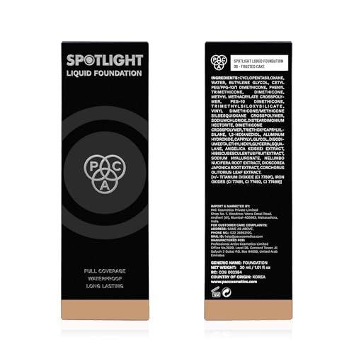 Image of PAC Spotlight Liquid Foundation 08 Frosted Cake | Full Coverage Longlasting Waterproof Formula