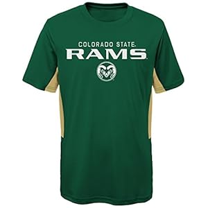 NCAA Colorado State Rams Youth Boys “Mainframe: Short Sleeve Performance Top, Dark Green, Youth Medium(10-12)