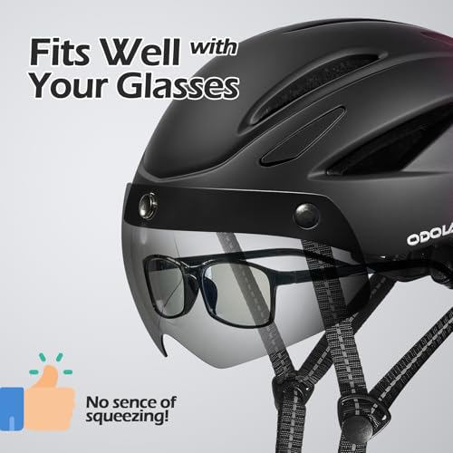 Odoland Bike Helmet with Magnetic Sun Visor for Adults,