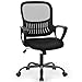 Sweetcrispy Ergonomic Mid-Back Mesh Home Office Desk Chair with Wheels, Lumbar Support, and Comfortable Armrests for Home, Bedroom, Study, Office