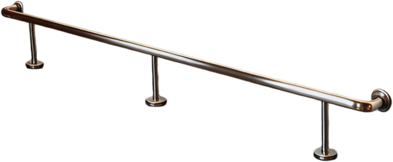 Kanduo Silver Bar Foot Rail Kit Bar Foot Rail Kit Indoor & Outdoor Foot Rail Bracket 3.28~16.4Ft Bars Feet Rails For Kitchen Library Counter(,4.0M/13.12Ft)