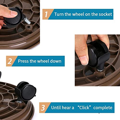 Yiting Plant Caddy With Wheels Heavy-Duty Rolling Plant Stand With Wheels Plant Dolly With Casters For Indoor And Outdoor Plant Roller Base Plant Saucer Mover (13 Inch, Brown) #TOP4
