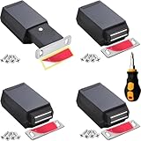 Magnetic Push to Open Cabinet Hardware CBRIVE 4Pack Heavy Duty Push Latch & Lock for Hidden Door Touch Latches and Catch Magnet Push Release Drawer Pull Tip On RV Closet Close Strong Pop Out, Black