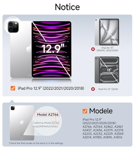 Image of SMARTDEVIL 2 Pack Screen Protector for iPad Pro 12.9 Inch (6th /5th /4th /3rd Generation, 2022 /2021 /2020 /2018) with Easy-Install Tray[Military Grade Shatterproof]9H+ Hardness Tempered Glass, HD Clarity, Dust & Bubble Free