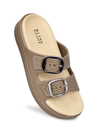 Image of BLISS BALANCE SUPER SOFT Comfortable with Adjustable Strap Flip-Flops Women's & Girl's Cushioned |Waterproof Anti Skid & Lightweight OUT Door & IN Door Slipper INDIGO11