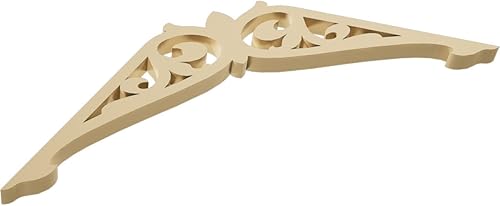 Miniatura 5 de Ekena Millwork GPP036X012X100CRL Pedimento a dos aguas Carrillo de grado arquitectónico en PVC, 36" de ancho x 12" de alto x 1" de profundidad