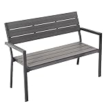 vonGarten Outdoor Garden Aluminum Bench, Patio Loveseat, Ideal for Park, Backyard, Porch, Garden, Me