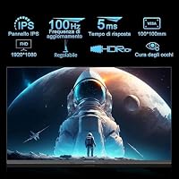 Minifire USB-C Monitor 27 Zoll Bildschirm im rahmenlosen Design, IPS, 100Hz,FHD(1080P), sRGB110%, 300 Nits, FreeSync, Eye-Care, HDMI USB-C Anschlüsse, unterstützt VESA - Schwarz – Ansicht 2
