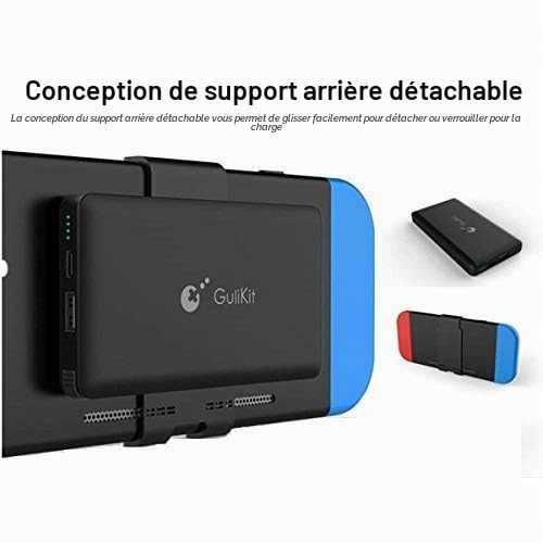 Home Care Wholesale 10000mAh Chargeur Portable Power Bank - Étui de Chargeur de Batterie étendu Rechargeable - Pack de Batterie de Secours de Voyage Compact pour Nintendo Switch