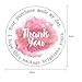 WRAPAHOLIC Thank You Business Stickers - Pink Ink Painting Gift Wrap Labels, Shipping Labels - 2 x 2 Inch 500 Total