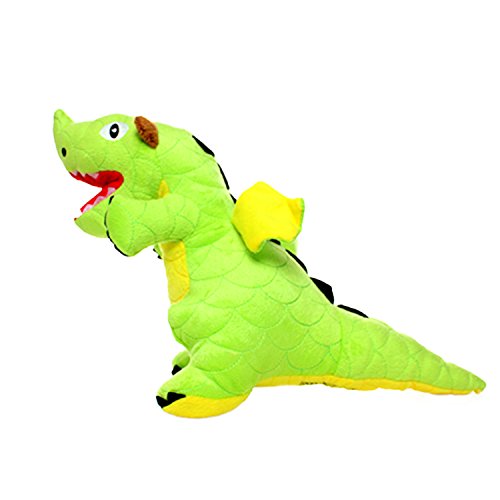 Mighty- Green Dragon- Squeaker-Multiple Layers. Made Durable, Strong & Tough. Interactive Play (Tug, Toss & Fetch). Machine Washable & Floats #TOP3