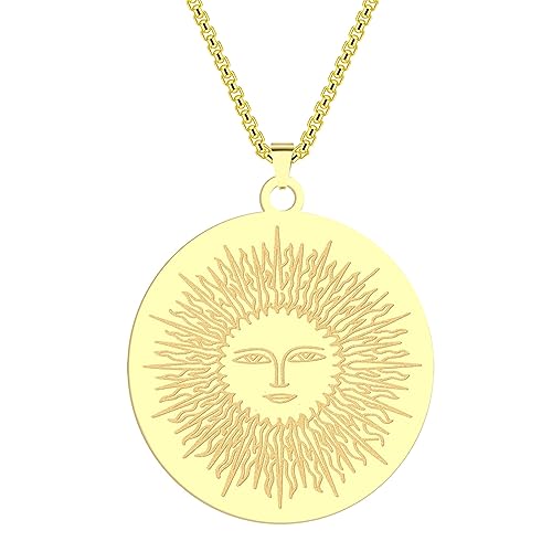 Collier soleil celtique antique acier inoxydable homme femme bijou