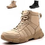 Safety Boots Lightweight Steel Toe Boots Men Women Comfortable Work Boots Shoes Khaki 8 UK 42 EU 260
