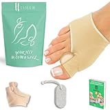Corrector de Juanetes para Alinear Dedos de los Pies - Pack 2 Corrector Juanetes con Almohadilla de Gel para Aliviar el dolor - Juanetes Corrector Nocturno y Dia Talla Única Adaptable + Piedra Pomez
