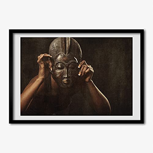 Tableau Décoratif Masque Africain Tulup 70x50 cm pour habiller un grand mur vide