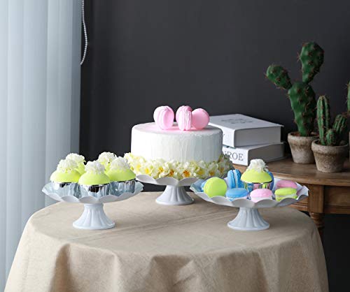 Vilavita Cake Stands 3-Set Round Cupcake Stands Metal Dessert Display Cake Stand, White #TOP1