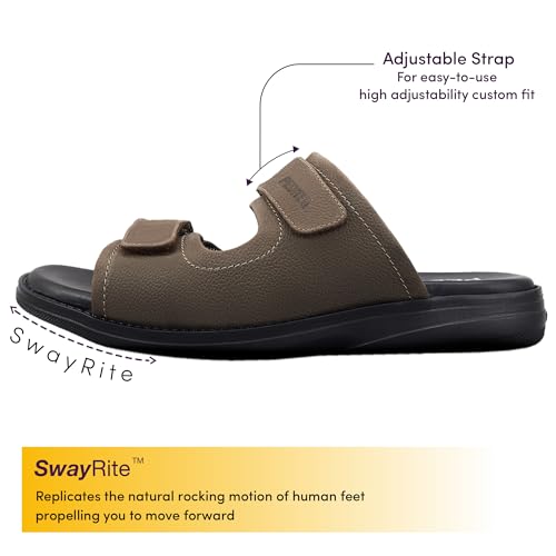 Image of DC2 Auckland Diabetic Sandals for Men | Neuropathy Footwear | High Adjustability | Wide Fit | Seamless Lining | Genuine Leather Sandals