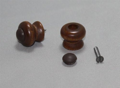 Brown Mahogany Wood Piano Desk Knobs 3/4 with Screws - 1 Pair - Furniture Repair