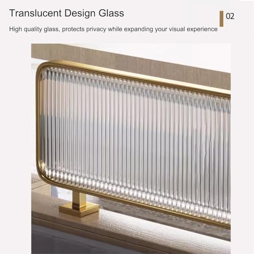 Translucent Glass Desk Privacy Divider for Office & Restaurant Workspaces - Stylish Partition for Enhanced Focus & Collaboration, Space-Saving Design