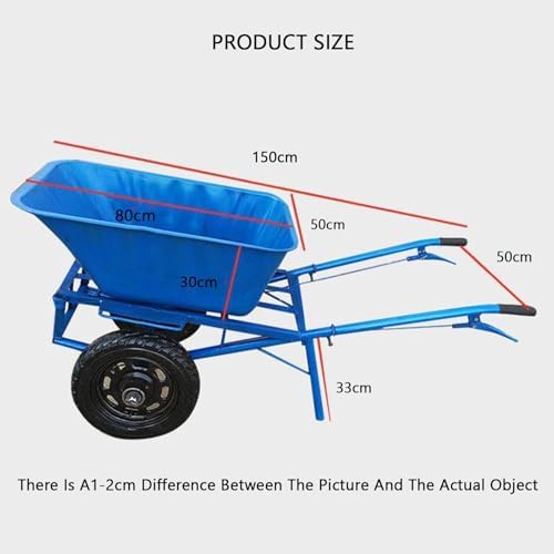 Heavy-Duty Plant Transport Cart with Wheels, 400kg Load Capacity, Detachable Two-Wheeled Hand Truck with Brakes, Garden Carts for Easy Moving (Blue)
