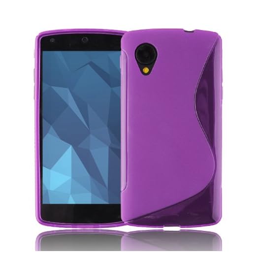 Cadorabo skal för LG Nexus 5 skal i mobilskal av flexibel TPU silikon i S-Line design silikonskal skyddsfodral Soft Back Cover Case Bumper Flieder Violett