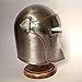 AnNafi® Barbuta Helmet | Renaissance Detachable Visor Barbute 16 Guage Functional Helmets Armor Silver | Armour Wearable for Adult | Medieval Costumes Helm SCA LARP Replica Costume