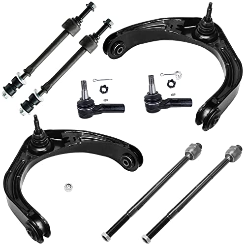 Image of Detroit Axle - 4WD Front End Suspension Kit for 2006 2007 2008 Dodge Ram 1500 [5 Lug] 2 Upper Control Arms w /Ball Joints 4 Inner & Outer Tie Rods 2 Sway Bar Links Replacement - 8pc Set