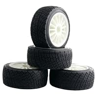 TOQPCZA – 4 Roues Et Pneus 2.2 Pouces Pour HPI WR8 Rallye 3.0 – Jantes Jaunes Et Pneus 80 Mm – Pièces RC 1/10 – Non Collées