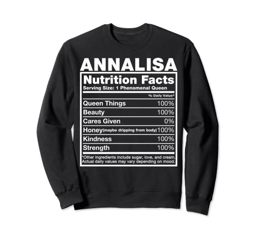 Annalisa Nutrition Facts Annalisa Nombre camiseta de cumpleaños Sudadera