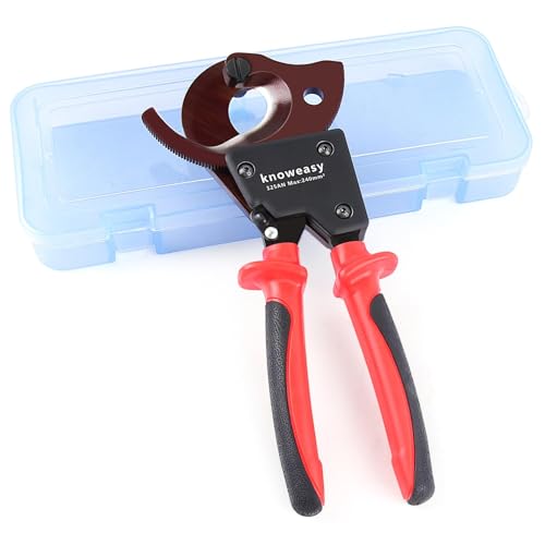Image of Knoweasy 325AN Upgraded Ratcheting Cable Cutter for Aluminum and Copper Wire, Heavy Duty Manual Ratchet Wire Cutting Tool for Multi-core Cables up to 240mm and 500 MCM, Professional Industrial Grade