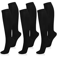 Mugust 3 Paar Kompressionsstrümpfe Damen und Herren Stützstrümpfe Kompressionssocken Stützsocken Reisestrümpfe für Flug Sport Running Radsport (DE/NL/SE/PL, Alphanumerisch, S, M, Regular, Regular)