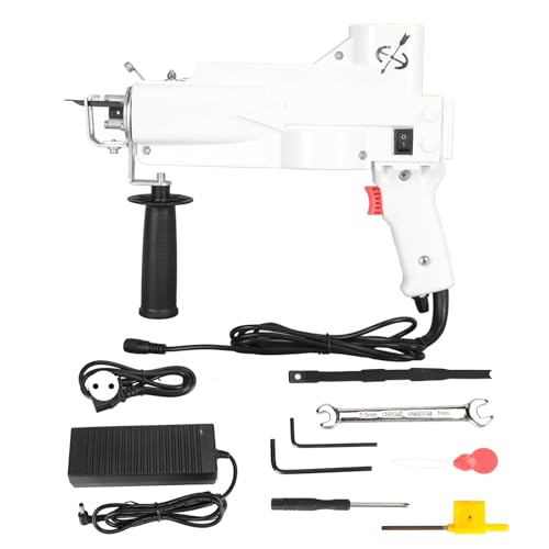 Pistola Tufting DIY, Kit de Iniciación para Fabricación de Alfombras, Juego de Herramientas para Hacer Alfombras Eléctricas 2 en 1 (Enchufe de la UE)
