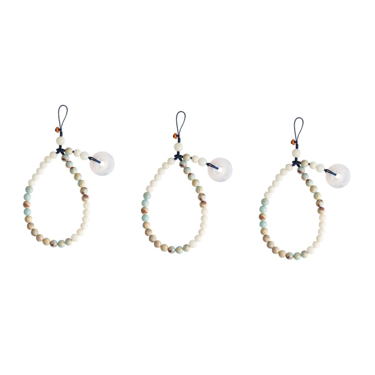 Gatuida 3piezas Cadena Colgante De Jade y Shoushan Para Teléfono Correa Anticaídas Desmontable Estilo Chino Para Uso Diario