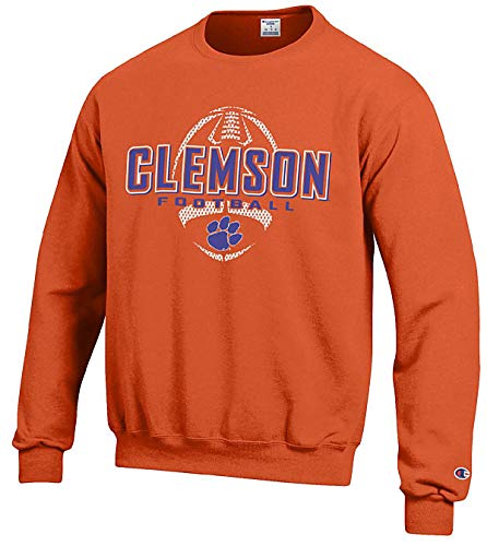 Clemson Tigers Orange Champion Football Crewneck Sweatshirt (Small)