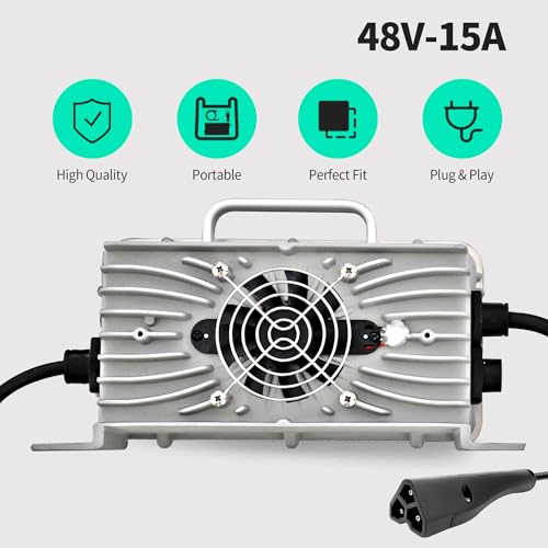48V Golf Carts Battery Charger for 15 AMP EZGO RXV & TXT 3-pin Triangular Plug with 2008-Present EZGO RXV & 2014-Present TXT - Image 6