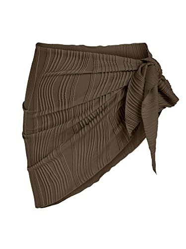 Image of ZAFUL Women's Sarong Coverups Beach Wrap Sheer Bikini Cover Up Mini Skirt | Wraps Swimwear, Cover Ups for Swimwear, Multi-Wear, Texture, Floral